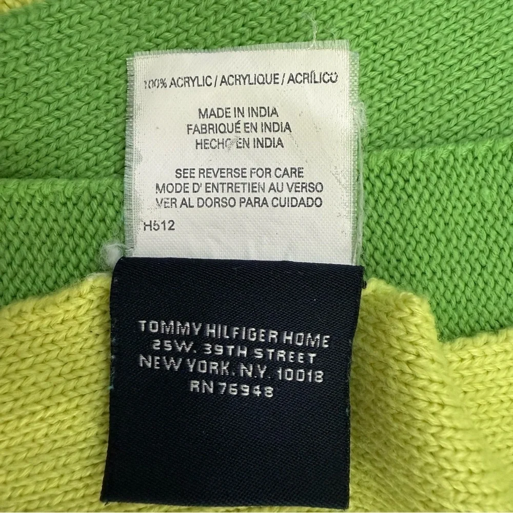 Tommy Hilfiger Colorblock Tassel Throw Blanket